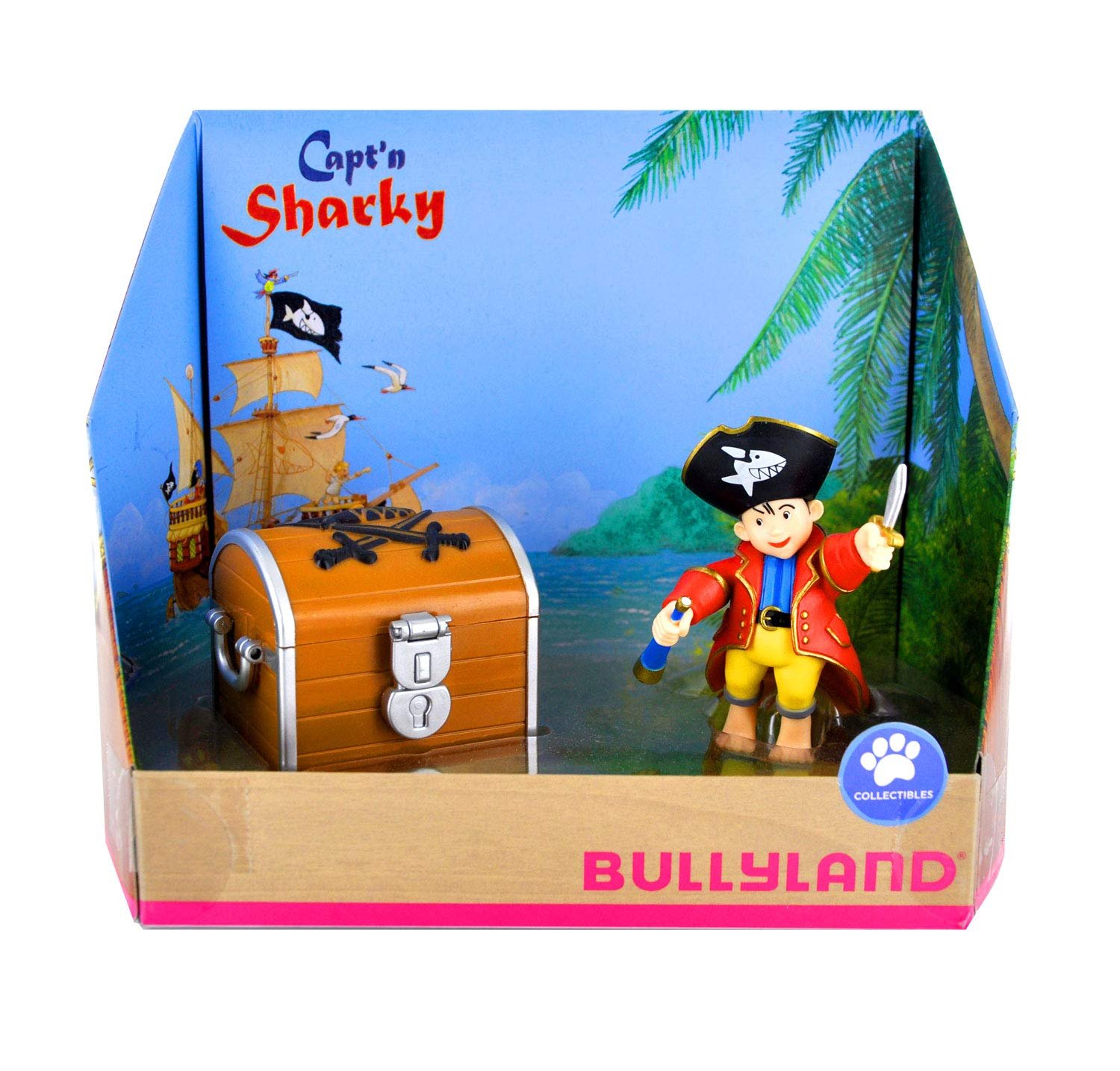 Игрушечная фигурка Bullyland Капитан Шарки с сундуком, фото №1