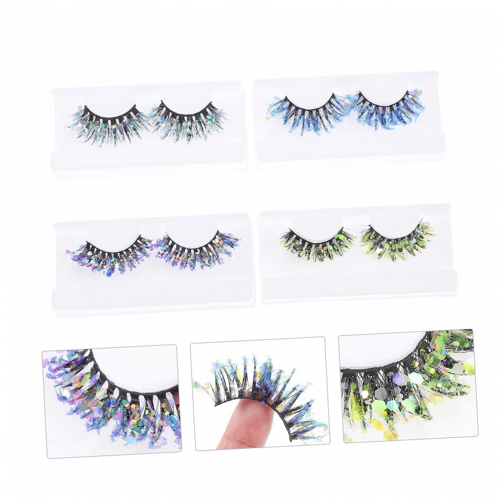 Набір Angoily 4 пари Пайєтки Вії Halloween Глітер 3D Штучні Натуральні Густі, фото №3 Набір Angoily 4 пари Пайєтки Вії Halloween Глітер 3D Штучні Натуральні Густі, фото №3