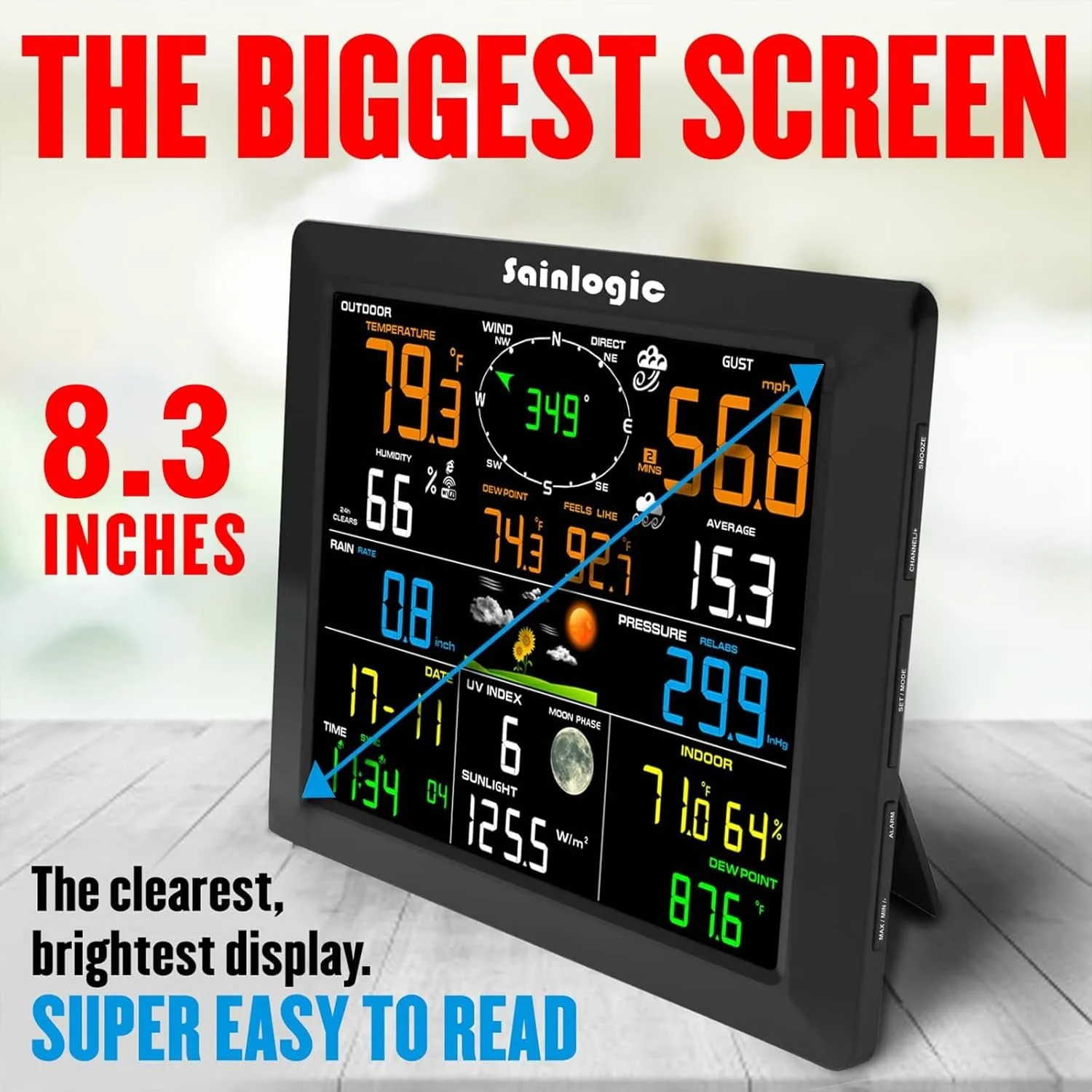 Метеостанция Sainlogic FT-0310 WiFi Black/White, фото №2