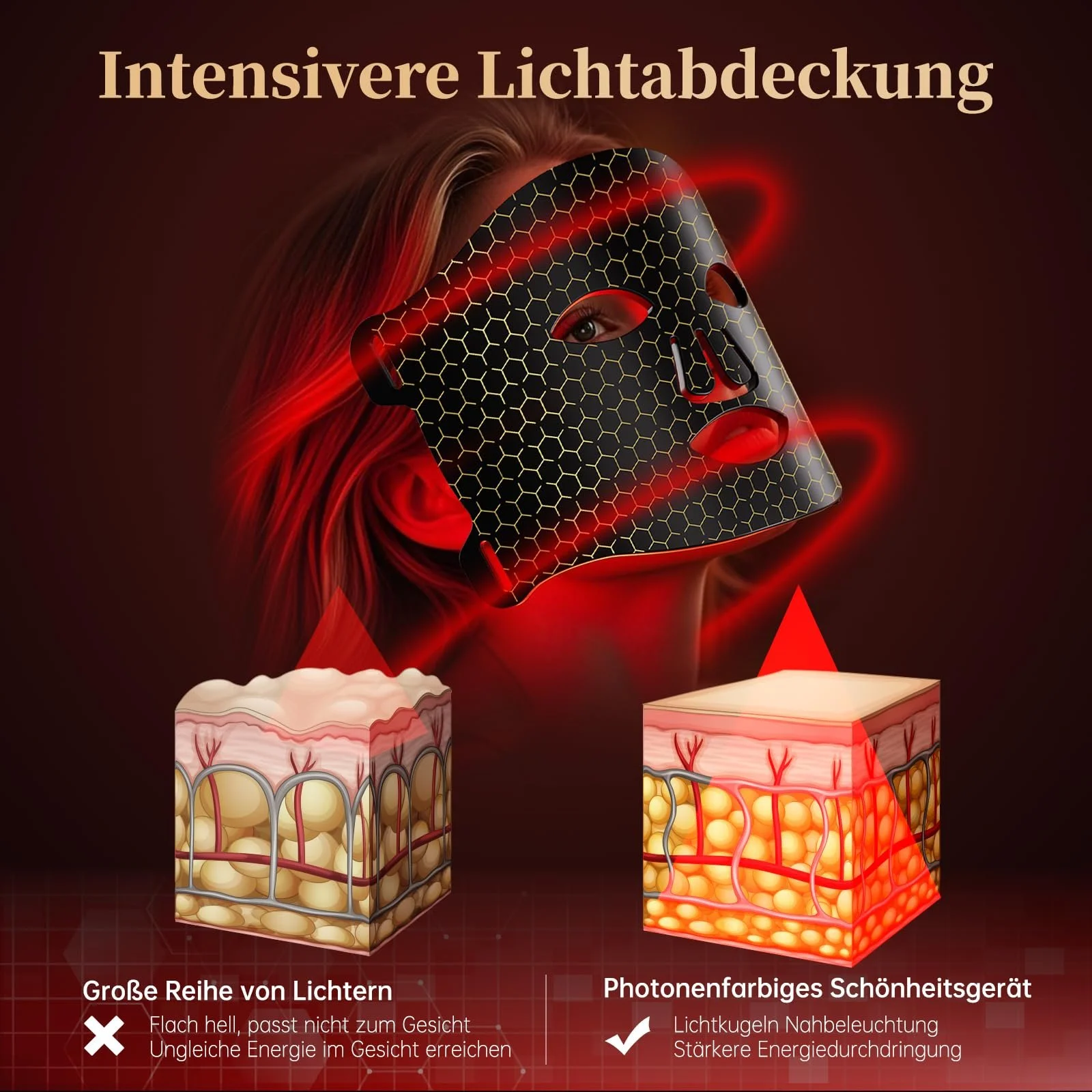 LED Маска для обличчя Світлотерапія з червоним світлом, 7 кольорів LED маска зі 110 потужними лампами, фото №6 LED Маска для обличчя Світлотерапія з червоним світлом, 7 кольорів LED маска зі 110 потужними лампами, фото №6