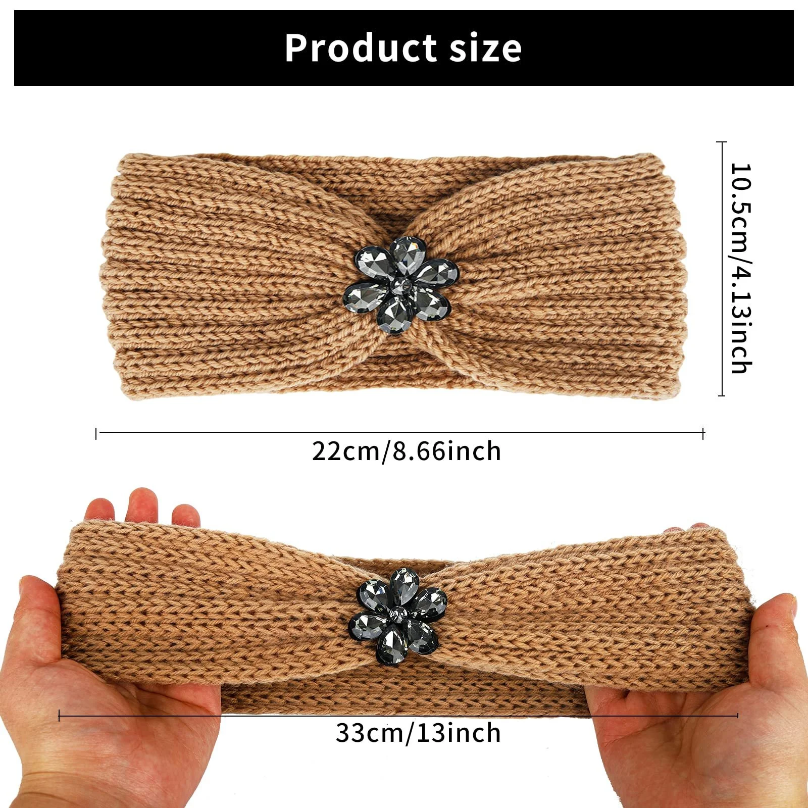 Набір із зимових жіночих пов'язок на голову, в'язана, фото №2 Набір із зимових жіночих пов'язок на голову, в'язана, фото №2