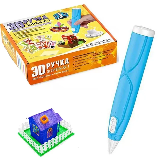 Ручка 3D-6-1 3D 3Д для рисования пластиком ABS и PLA Голубая, фото №1 Ручка 3D-6-1 3D 3Д для рисования пластиком ABS и PLA Голубая, фото №1