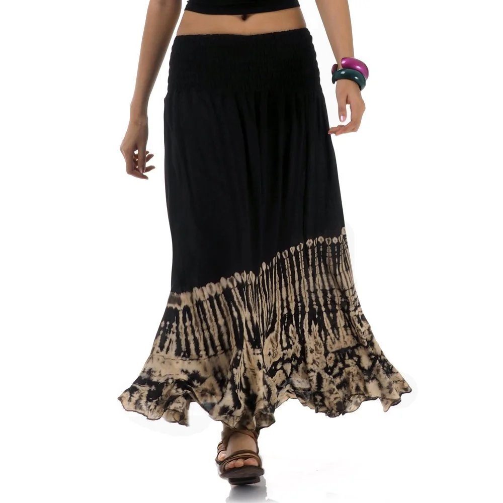 Довга спідниця максі в стилі хіпі-бохо-гоа з батиком з Таїланду та Балі, фото №1 Довга спідниця максі в стилі хіпі-бохо-гоа з батиком з Таїланду та Балі, фото №1