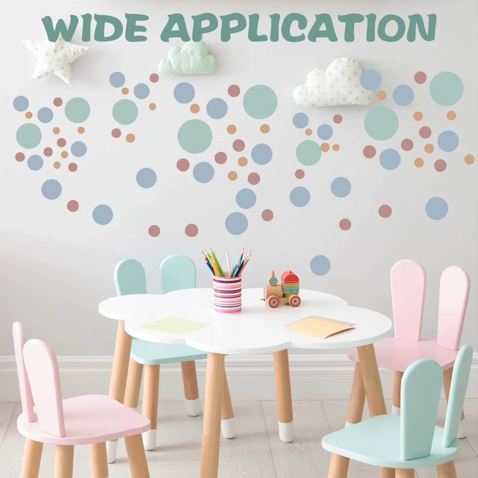 Наклейки на стіну 140 Dots 4 листи 20 x 30 см Pastel Colours, фото №5 Наклейки на стіну 140 Dots 4 листи 20 x 30 см Pastel Colours, фото №5