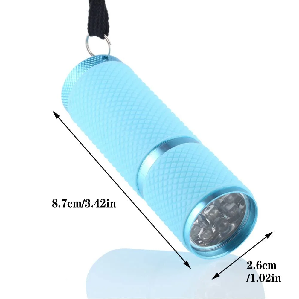 Міні LED ліхтарик 87 мм, 9 LED, різнокольоровий, 2 шт., фото №3 Міні LED ліхтарик 87 мм, 9 LED, різнокольоровий, 2 шт., фото №3