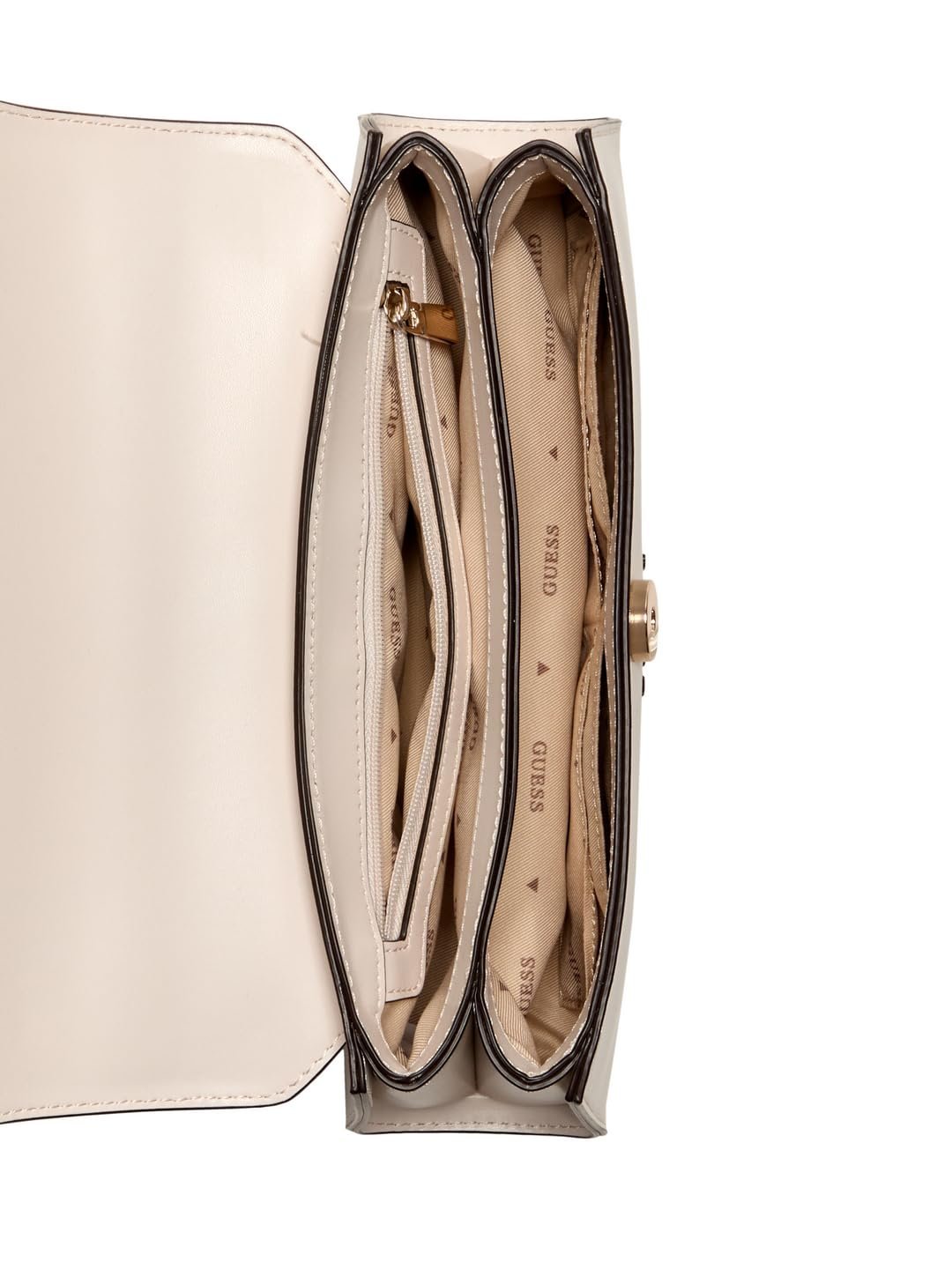 Сумка з верхньою ручкою GUESS Queensland Flap Cream White/Taupe, фото №3