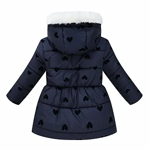 Зимняя Куртка для Девочек, Размер 122 - Зимнее Пальто с Капюшоном для Малышей, Ветрозащитная Теплая Куртка на Молнии synthetic.ua - Фото 1