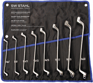 Набір подвійних накидних ключів SW-STAHL 01508L 6-22 мм колінчастих 8 предметів - Фото 1