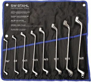 Набір подвійних накидних ключів SW-STAHL 01508L 6-22 мм колінчастих 8 предметів - Фото 1
