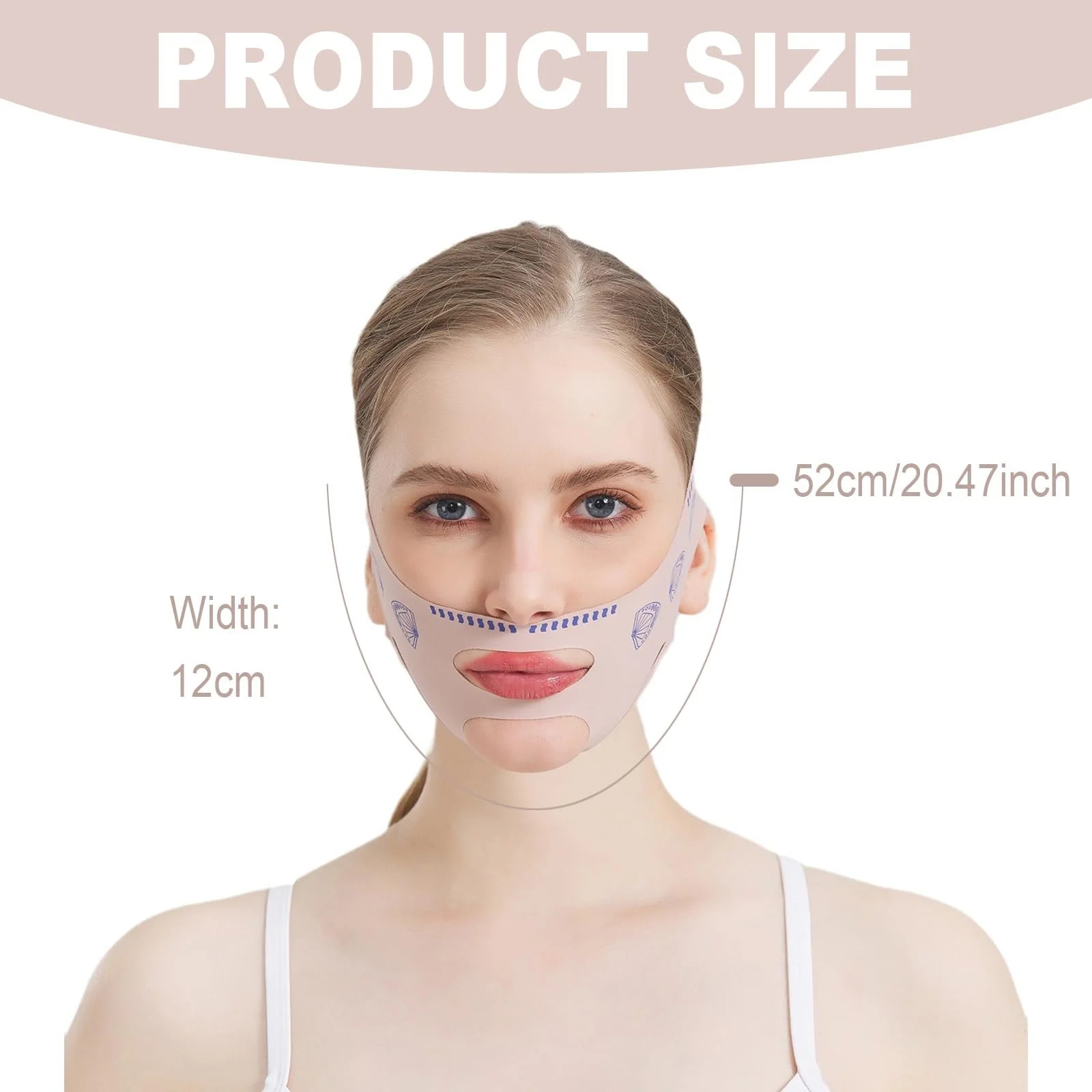 Стрічка для підтяжки обличчя ThinFace, V-подібна маска для ліфтингу, контурування обличчя, 1 штука (рожева), фото №2