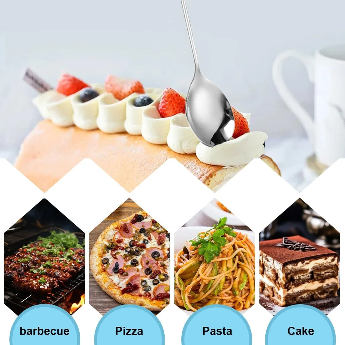 Набір з 4 ложок для еспресо з нержавіючої сталі (у формі серця та зірки), фото №6