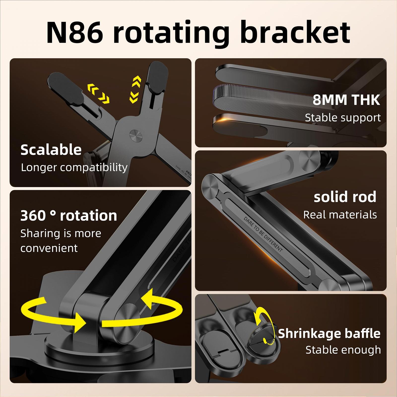 Підставка для ноутбука X-подібна з основою, що обертається на 360°, складаний тримач для комп'ютера з регульованою висотою, алюмінієва, фото №5 Підставка для ноутбука X-подібна з основою, що обертається на 360°, складаний тримач для комп'ютера з регульованою висотою, алюмінієва, фото №5