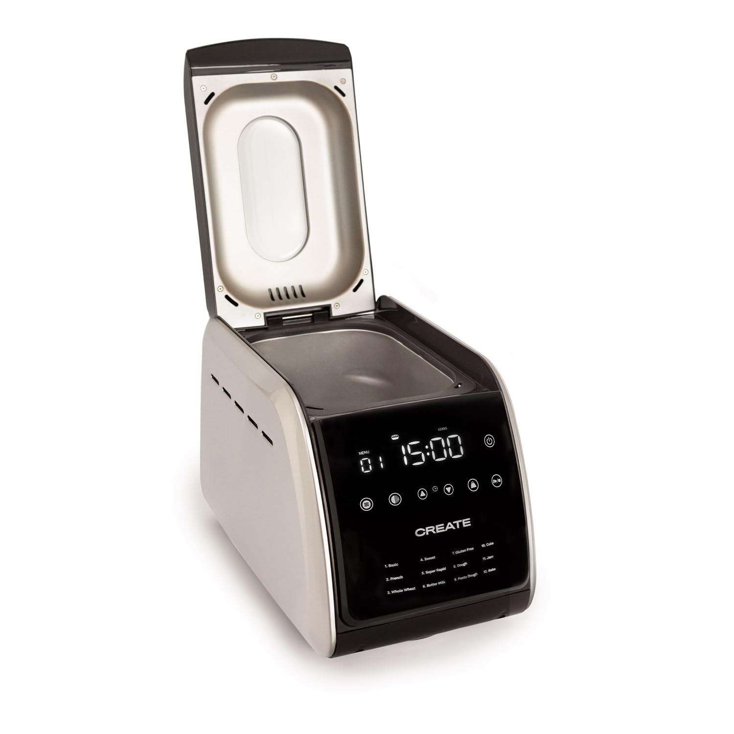 Хлібопічка CREATE Chef Bread Automatic 850W 12 Програм LCD Відображення 15 Годин Програмована з Аксесуарами, фото №4