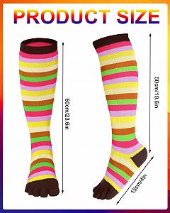 Шкарпетки з пальцями Rainbow для жінок, бавовняні, до коліна, Один розмір synthetic.ua - Фото 1