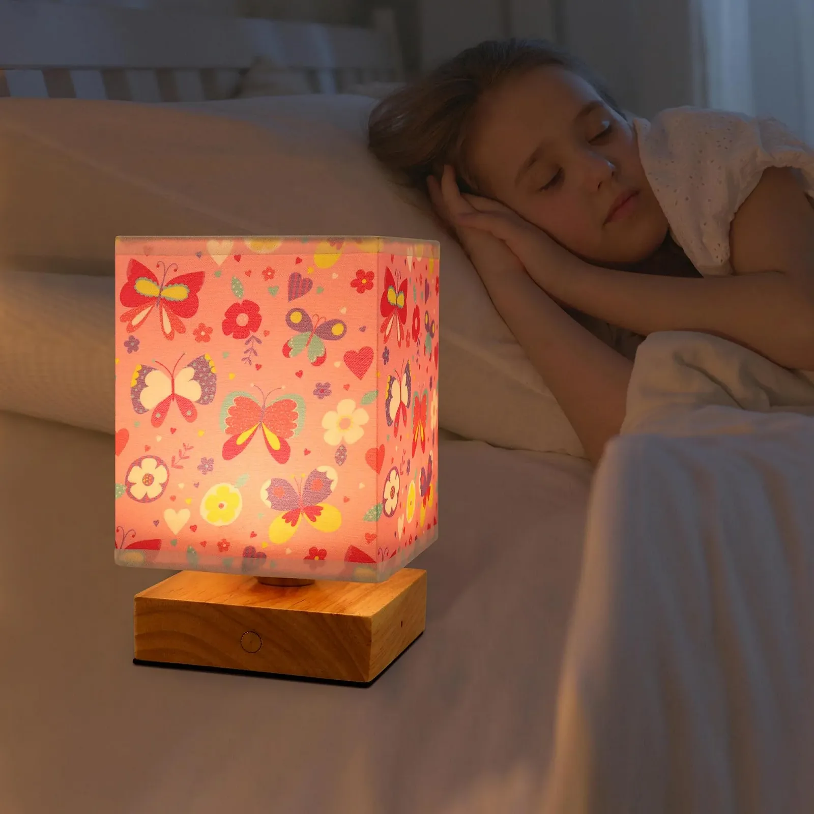 Настільна лампа Wetry Children's Room Unicorn Motif Lampshade димована з акумулятором, фото №6