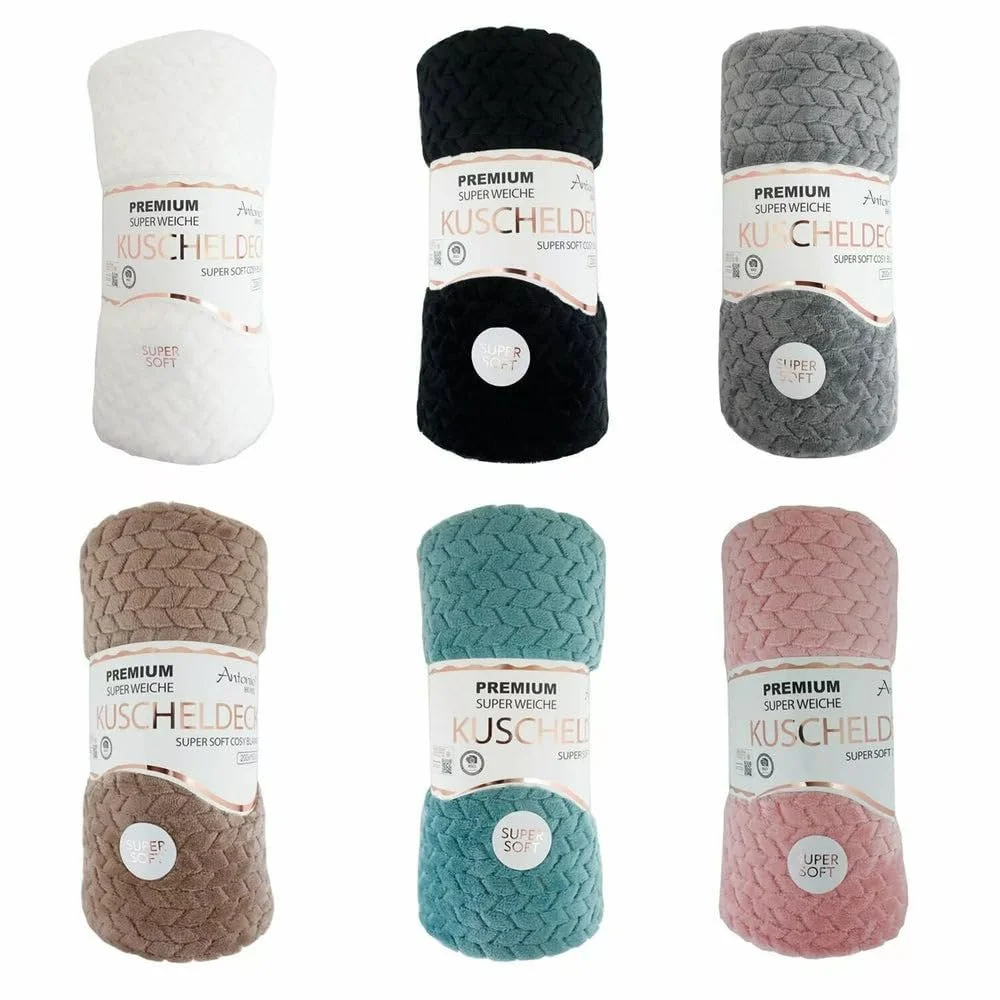 Покрывало HomeRelax&Style Жаккардовое одеяло, Плюшевое одеяло, 150 x 200 см, Одеяло для дивана, Легкая фланель, Белый цвет, фото №1