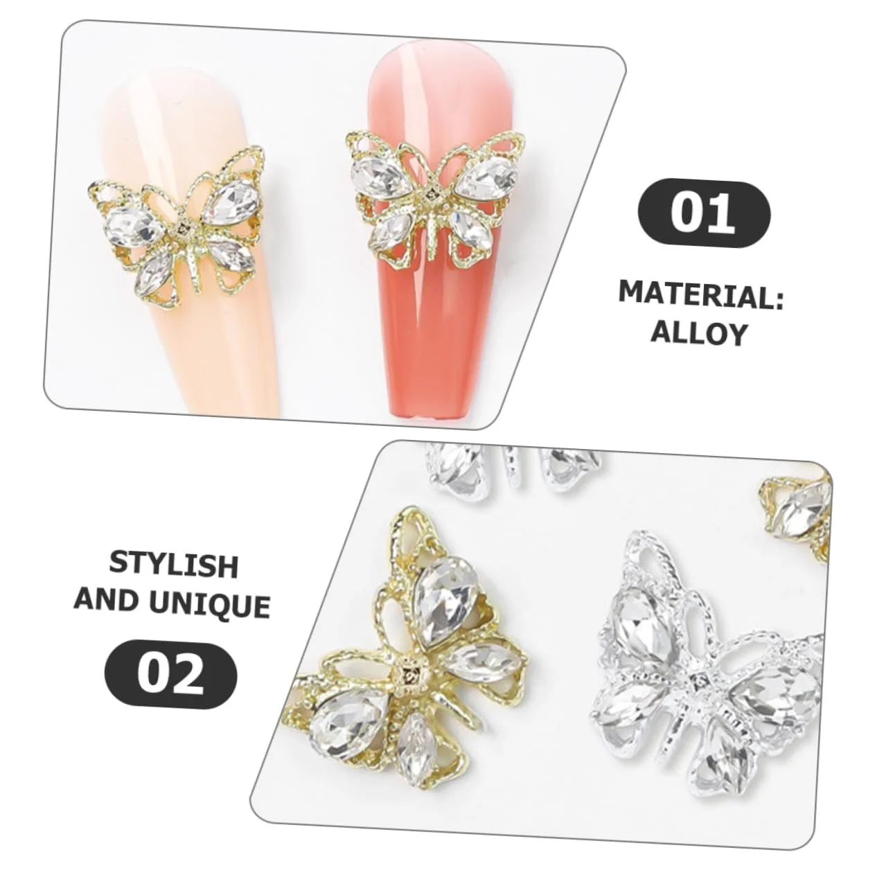 Підвіски для нігтів Метелики, аксесуари для манікюру, фото №3