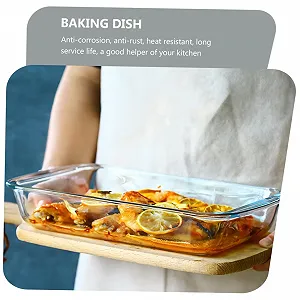 Форма для запікання скляна прямокутна термостійка для мікрохвильової печі synthetic.ua - Фото 1