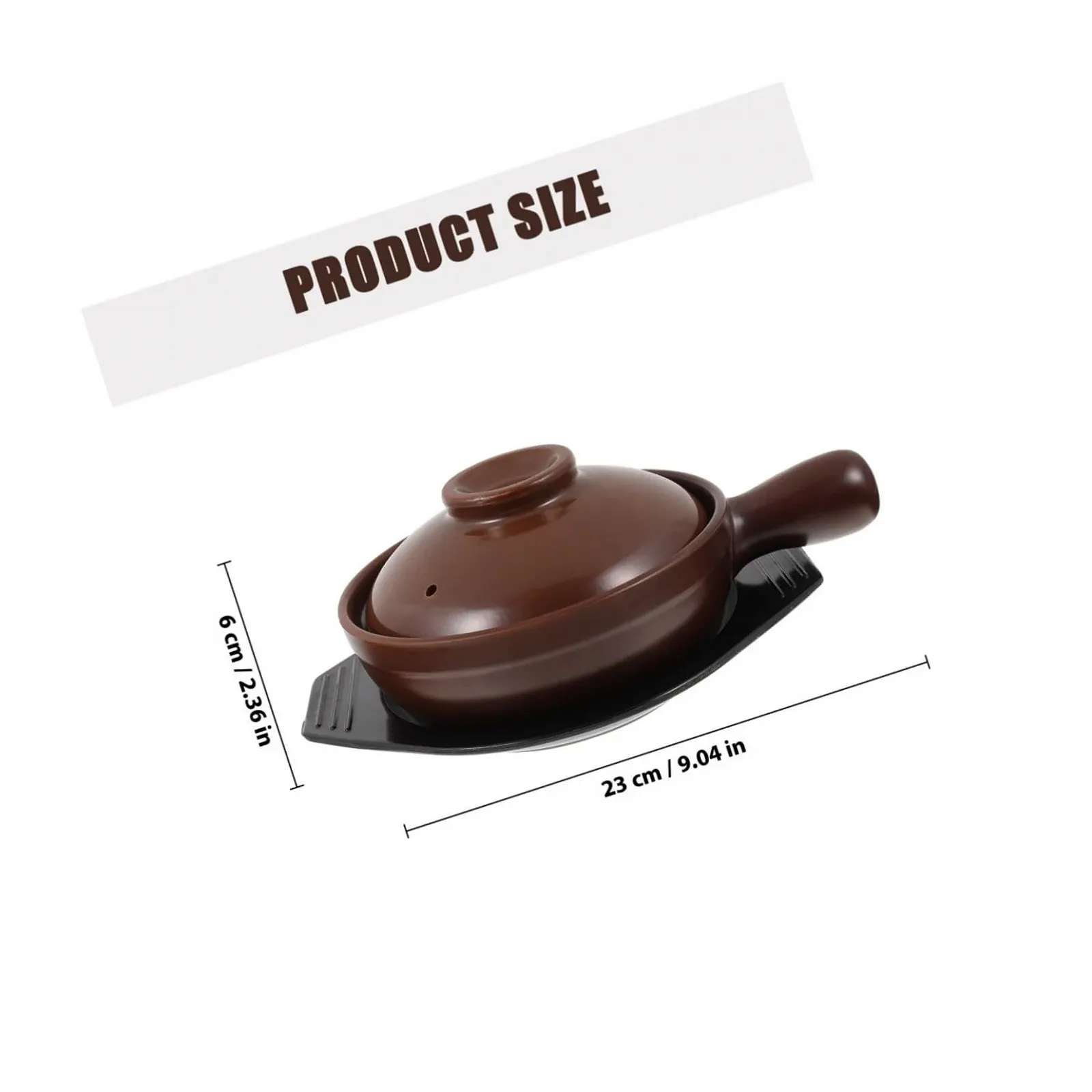 Керамическая кастрюля с ручкой Жаростойкая Нескользящая с подставкой, фото №2