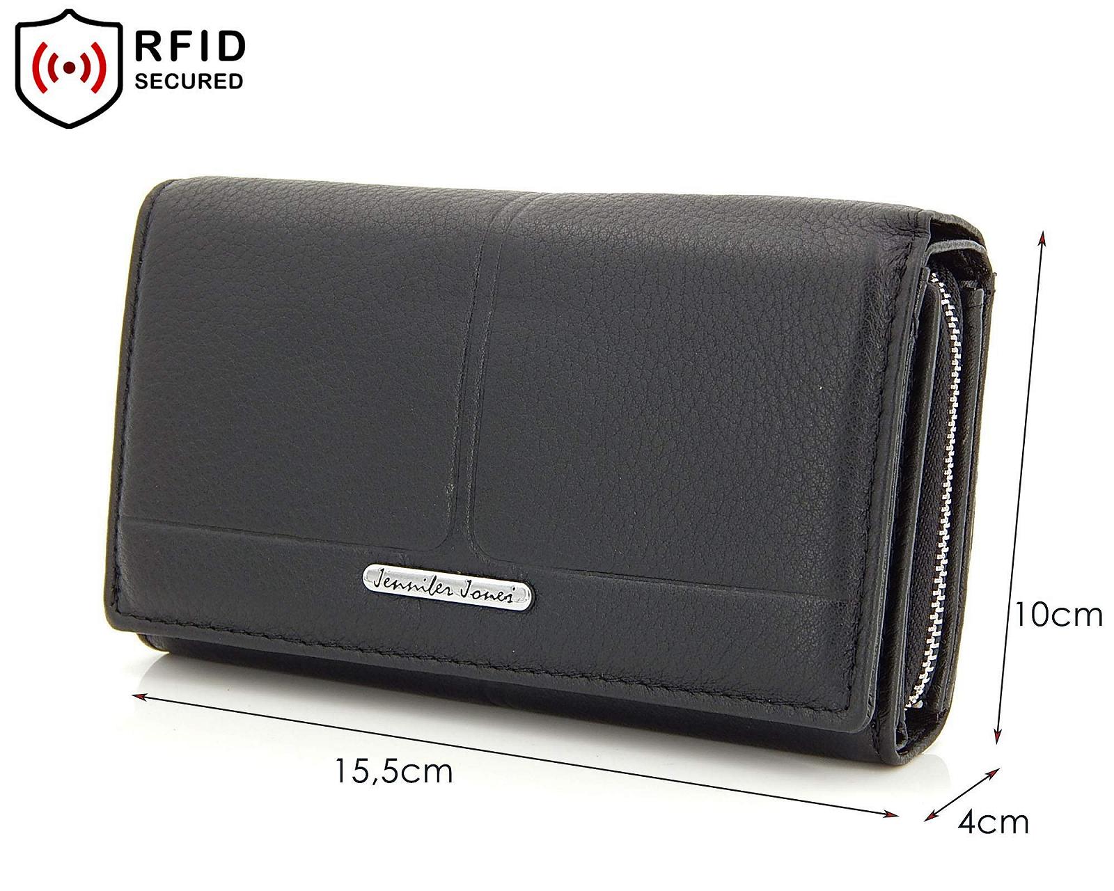 Кошелек Женский ekavale Из натуральной кожи Большой с RFID/NFC защитой Черный с карманом для ID, фото №7