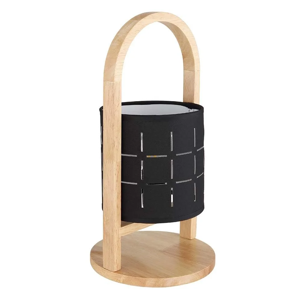 Настольная лампа Wood Natural Bedside Textile E14 D x H 16 x 33 см черная, фото №5