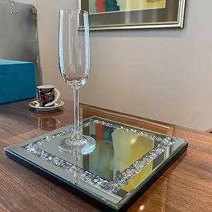 Декоративный поднос Зеркало Formano Камни цена на synthetic.ua - Фото 1 Декоративный поднос Зеркало Formano Камни synthetic.ua - Фото 1