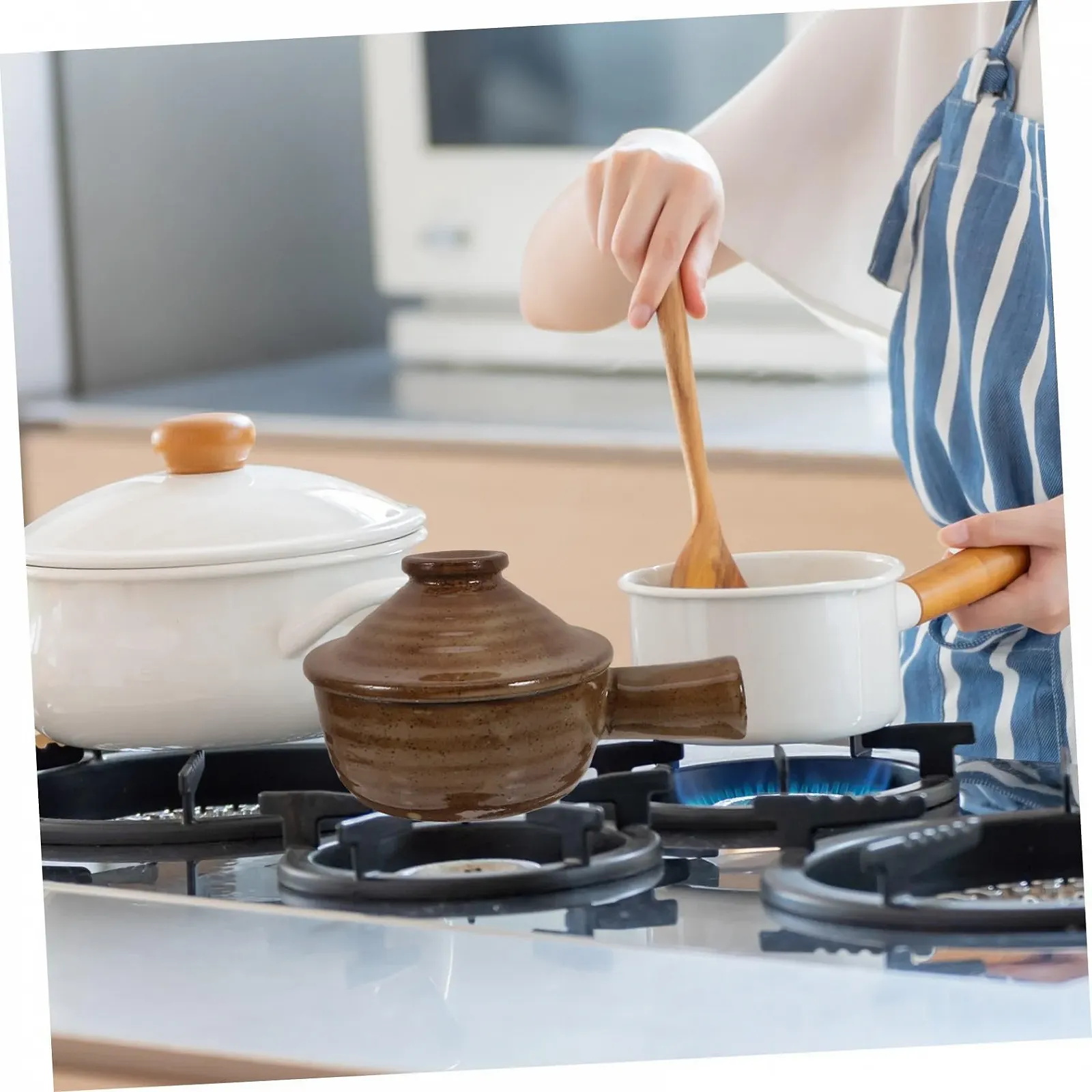 Ковш-сотейник з кришкою Керамічний Термостійкий, фото №6