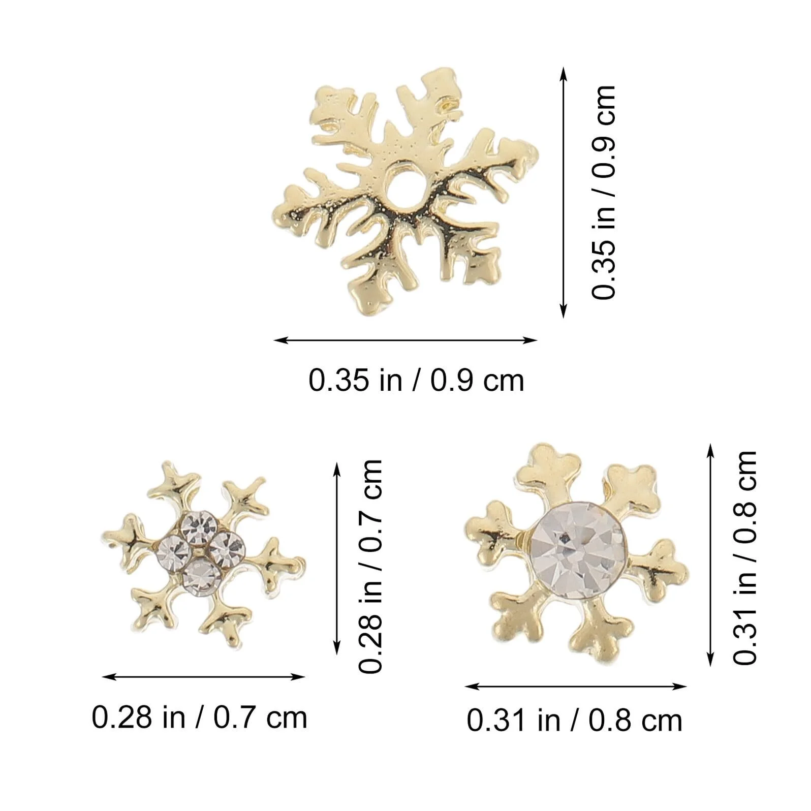Украшения для ногтей Снежинка ERINGOGO, 60 шт., Золотые и серебряные блестящие украшения для ногтей, Мелкие украшения для ногтей для праздничных событий, фото №2