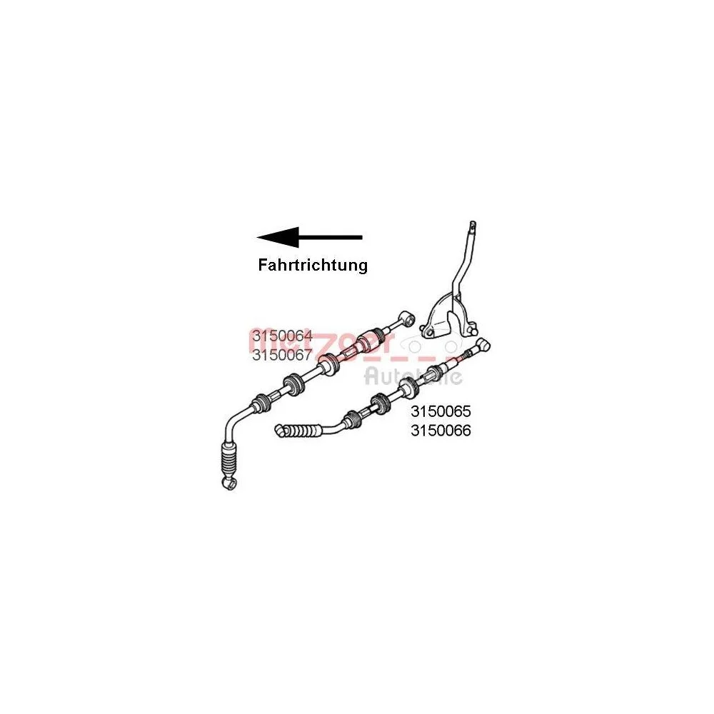 Трос переключения передач METZGER 3150064 для CITROËN FIAT PEUGEOT, правый, фото №1