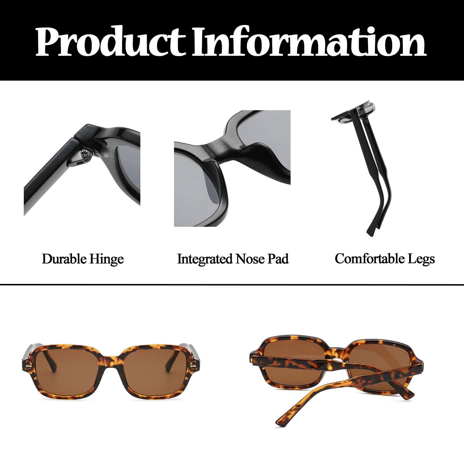 Винтажные прямоугольные очки LJCZKA для мужчин и женщин, ретро, фото №4