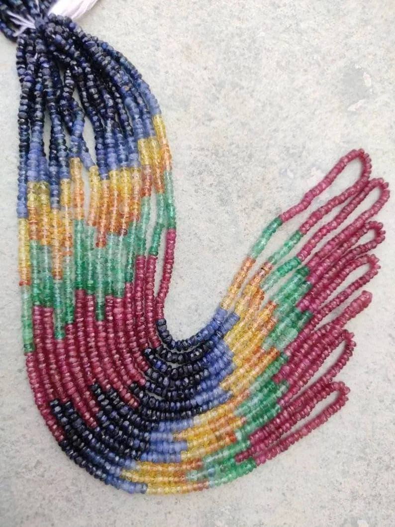 Бусины из натурального драгоценного камня Roundelle граненые 2.5-3.5 мм, нить длиной 40 см, ожерелья, браслета, фото №4