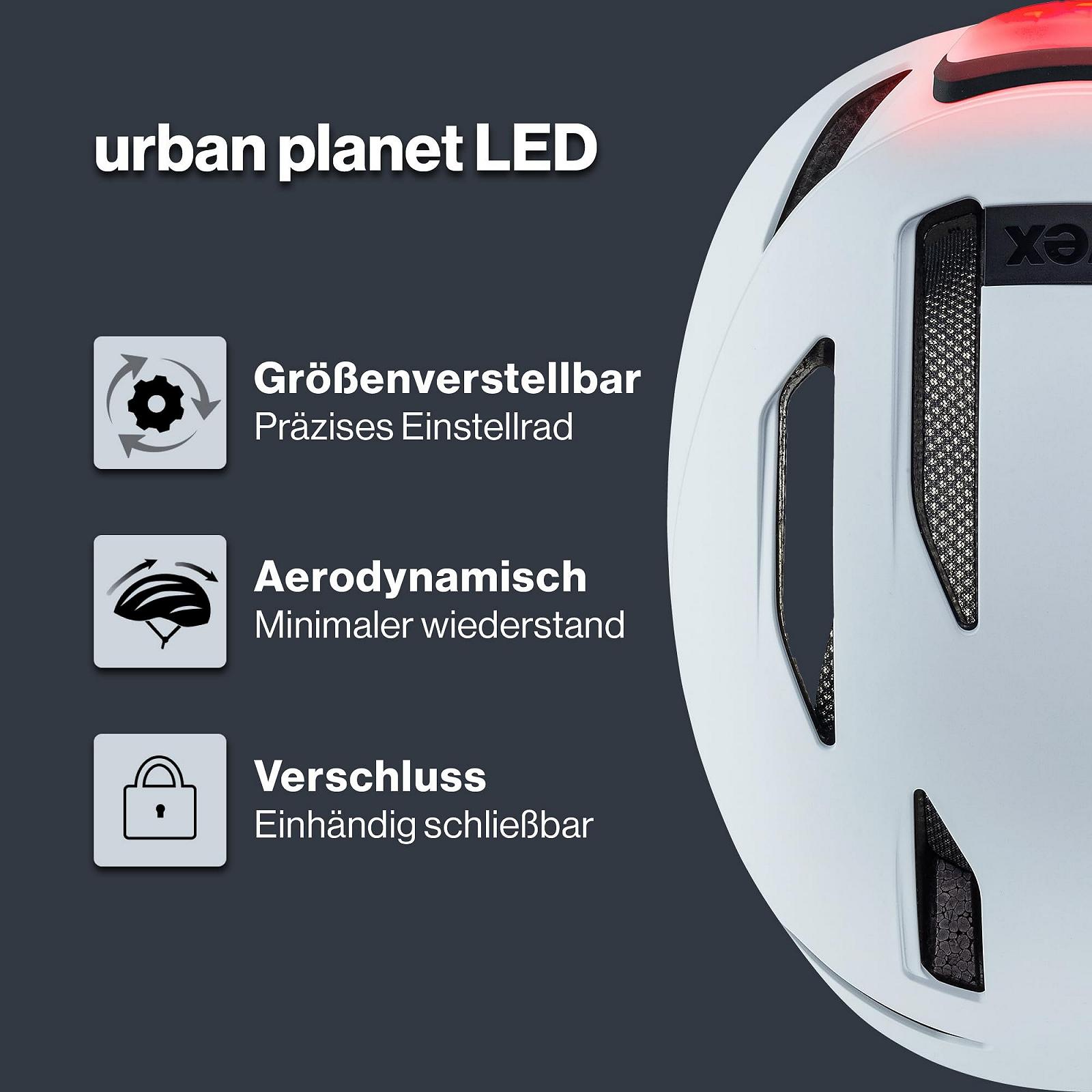 Шлем Велосипедный uvex urban planet Sustainable LED Для Мужчин и Женщин, фото №4