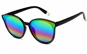 Солнцезащитные очки Cateye CHICNET Женские/Мужские Стиль Korea Ретро Винтаж Линзы Cateye Большие Черный - Фото 1