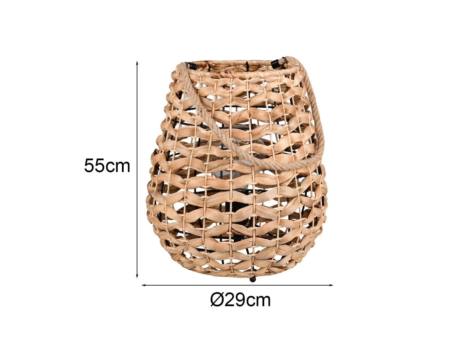 Настільна лампа Абажур з водяного гіацинта Висота 55 см E27 LED Діммована, фото №4