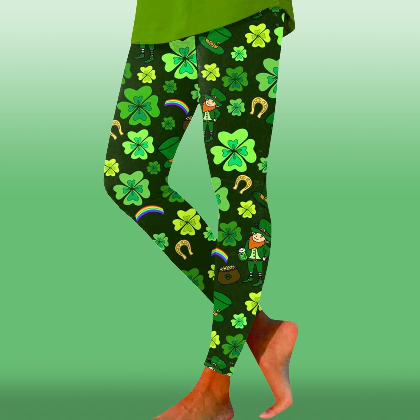 Легінси Жіночі Спортивні St Patrick's Day Irish Green Clover Gothic Зелений, фото №3