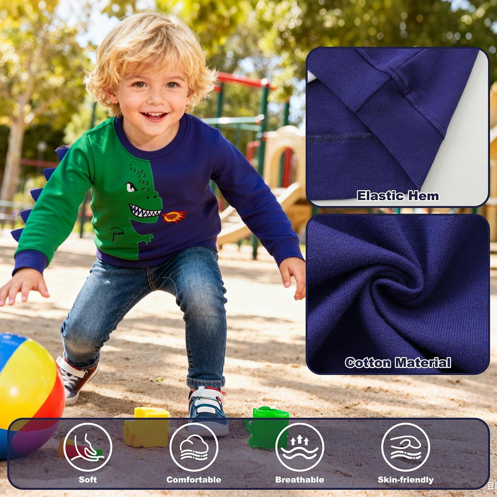 Світшот Tokeya для хлопчиків, дитячий пуловер, бавовняний теплий з довгими рукавами, фото №4