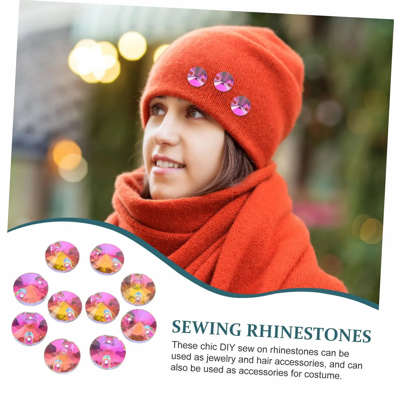 Стрази Пришивні скляні круглі 48 шт, фото №7