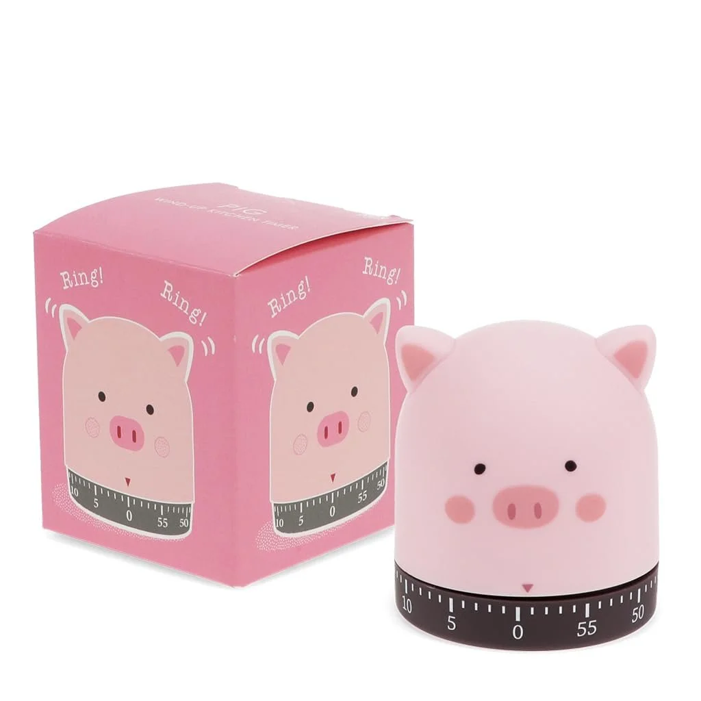 Таймер кухонный механический Pink Pig 59 минут Розовый 7,7 x 6,7 x 8,4 см, фото №1 Таймер кухонный механический Pink Pig 59 минут Розовый 7,7 x 6,7 x 8,4 см, фото №1