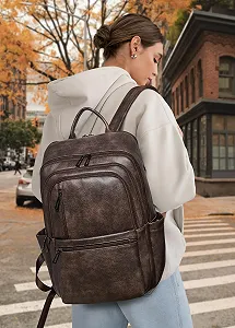 Рюкзак для ноутбука Shrrie Leather 17" Travel synthetic.ua - Фото 1