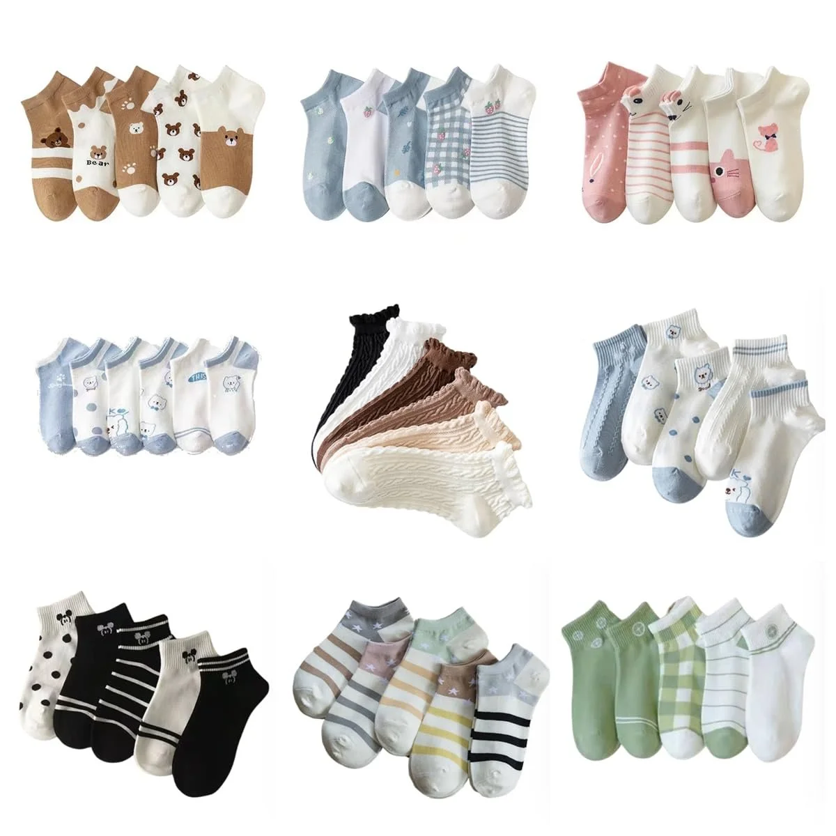 Жіночі шкарпетки з милим звірячим візерунком, спортивні, фото №1