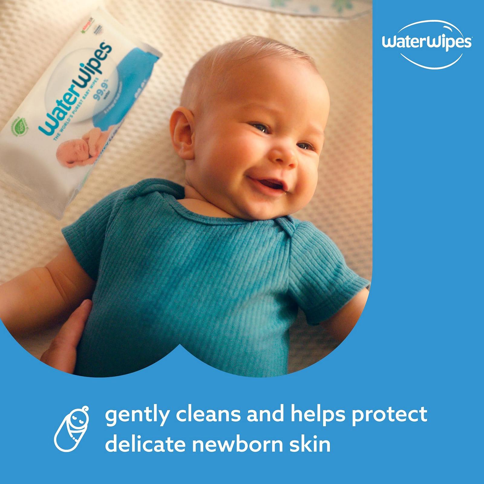 Детские салфетки WaterWipes Original, 720 штук (12 упаковок), на 99,9% на водной основе, без запаха, для чувствительной кожи, фото №4