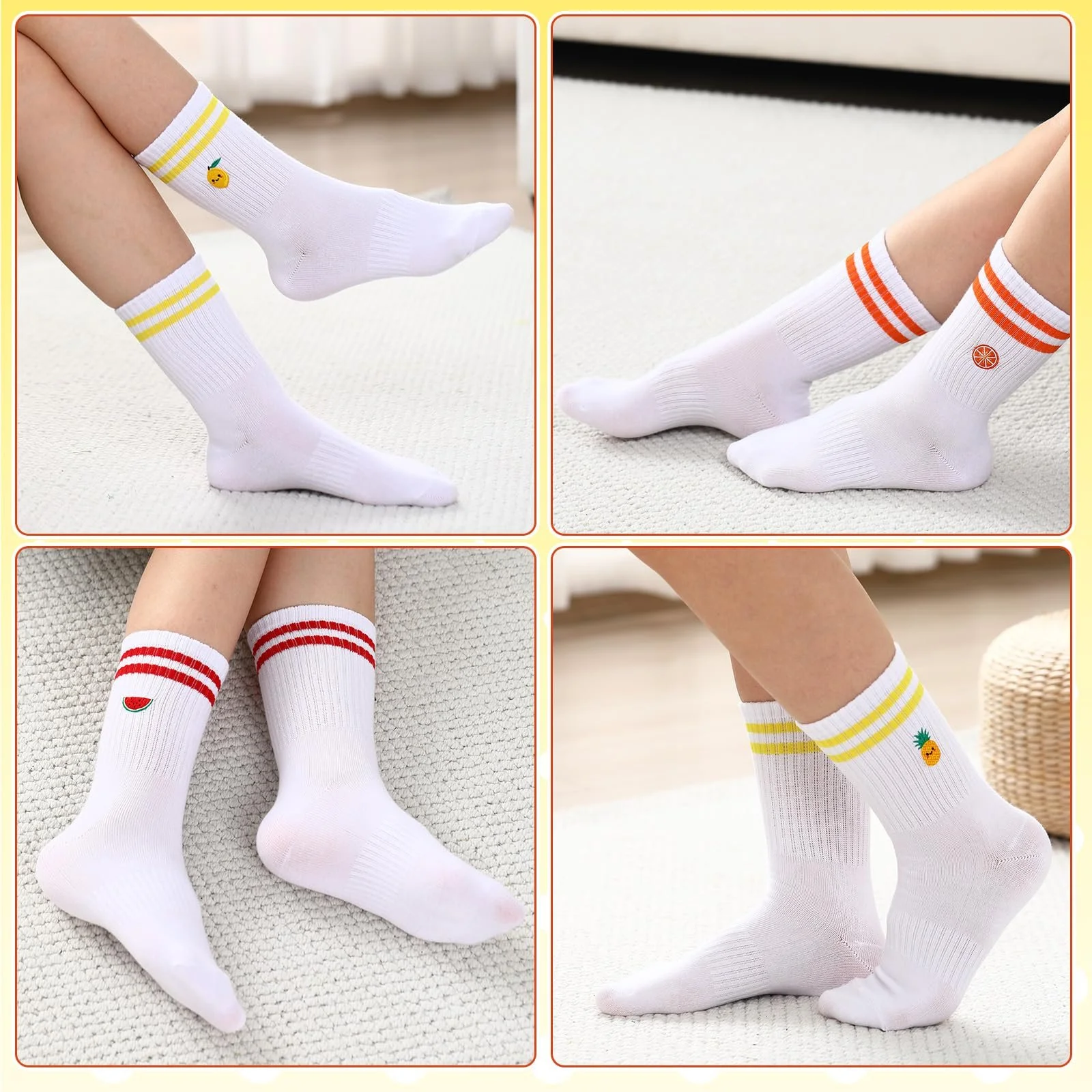 Носки Sintege 8 пар Мужские Женские Теннисные носки Белые Спортивные носки с фруктовым узором Ретро Носки для хайкинга Тренировочные носки Носки для бега Носки для кроссовок для спорта + ежедневного использования, фото №5 Носки Sintege 8 пар Мужские Женские Теннисные носки Белые Спортивные носки с фруктовым узором Ретро Носки для хайкинга Тренировочные носки Носки для бега Носки для кроссовок для спорта + ежедневного использования, фото №5