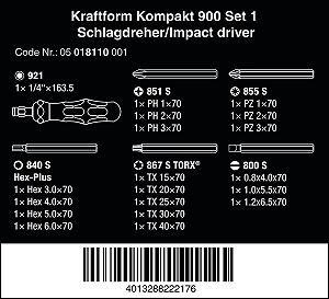 Набор отвёрток Wera Kraftform Kompakt 900 ударных 19 шт. чёрно-жёлтый цена на synthetic.ua - Фото 1 Набор отвёрток Wera Kraftform Kompakt 900 ударных 19 шт. чёрно-жёлтый synthetic.ua - Фото 1