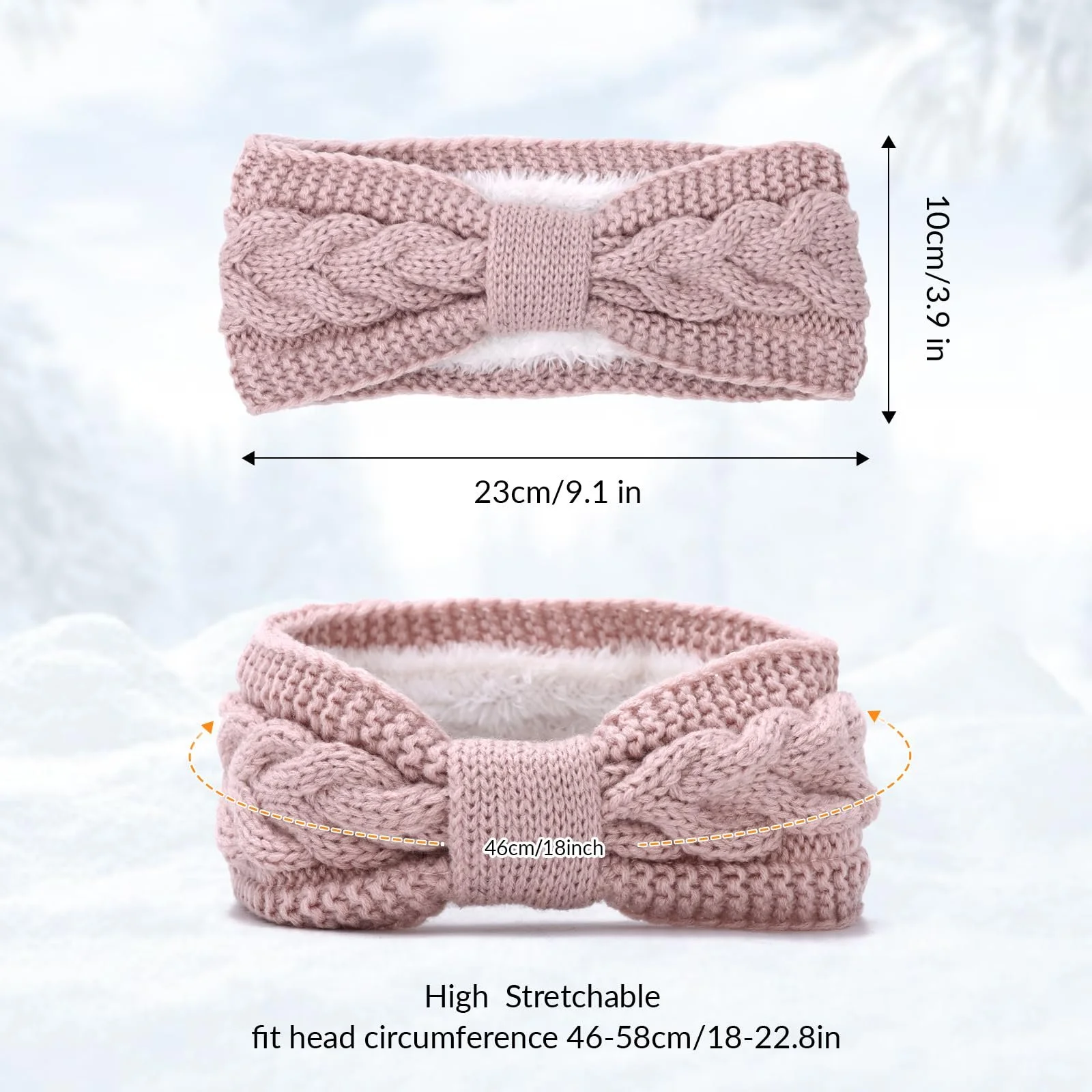 Зимові пов'язки на голову для жінок В'язана, фото №2