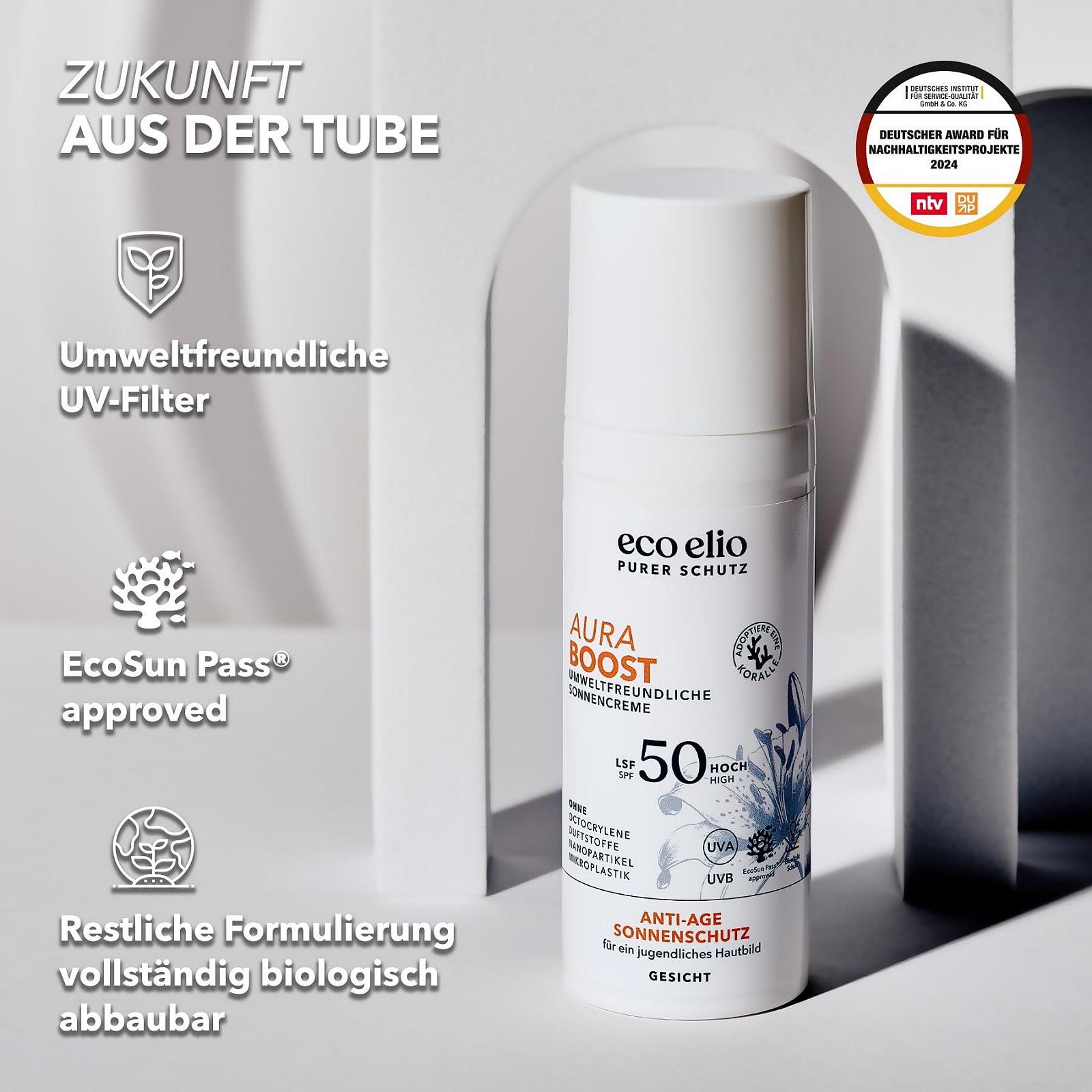 Солнцезащитный крем для лица eco elio Aura Boost SPF 50 50 мл, фото №6