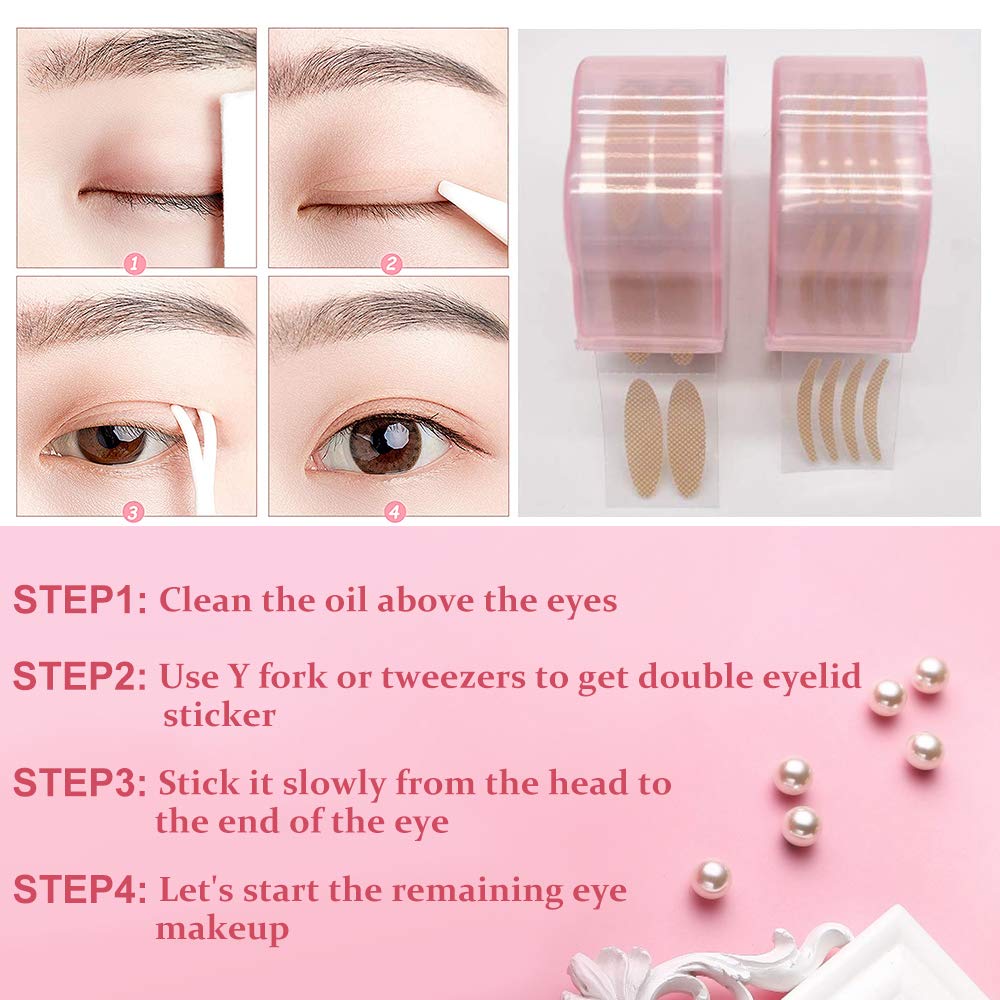 Набір Eyelid Tape 1200 штіз смужками для повік шкіряного кольору, фото №4