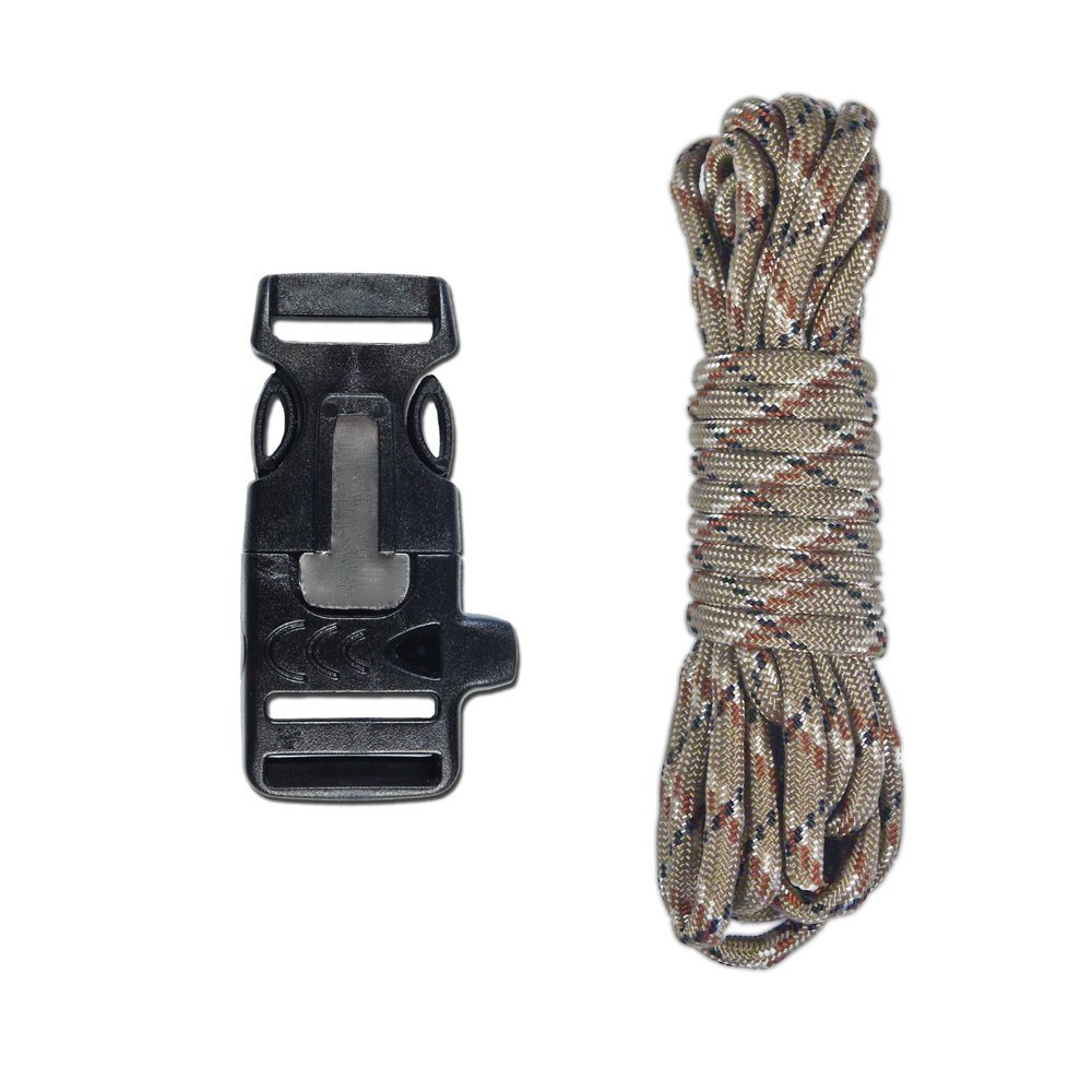 Браслет для выживания (сделай сам) Paracord, с огнивом/свистком, пустынный камуфляж, 20 дюймов, фото №1