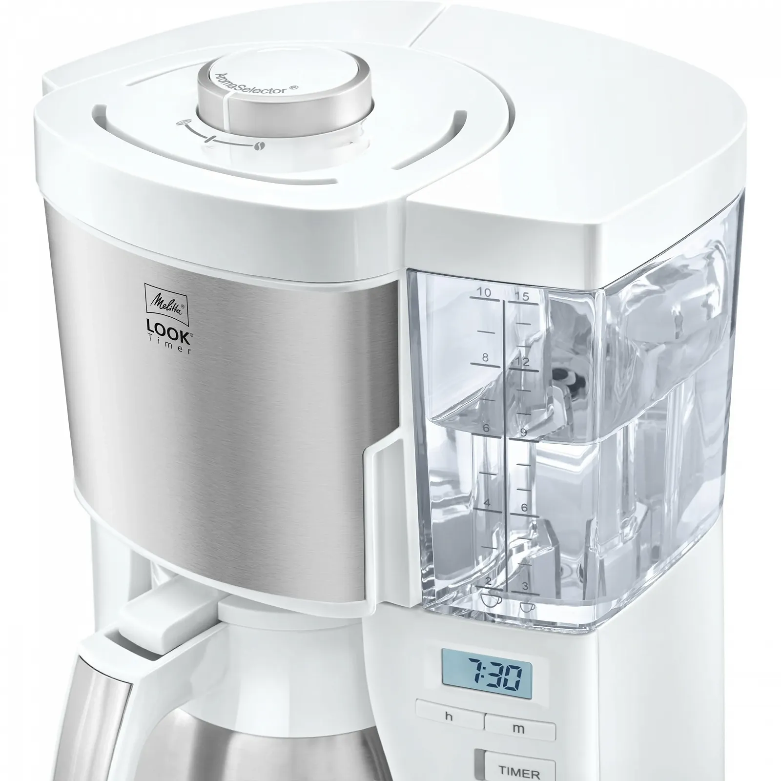 Капельная кофеварка Melitta Look V Therm Timer 1025-17 1.25 л Термос Белая, фото №3