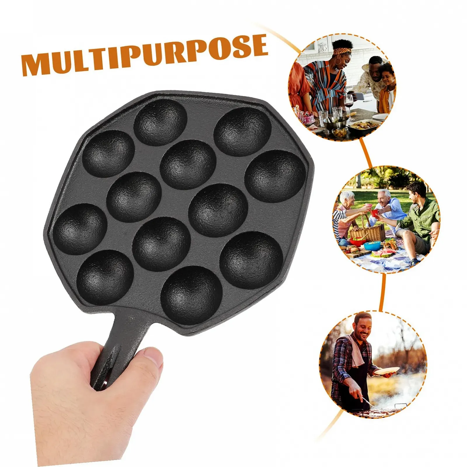 Форма для запекания улиток чугунная с фарфоровой тарелкой антискользящая с ручками, фото №3 Форма для запекания улиток чугунная с фарфоровой тарелкой антискользящая с ручками, фото №3