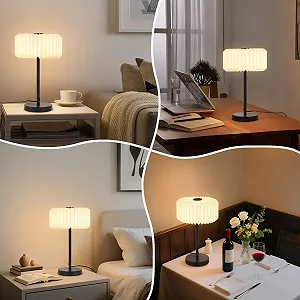 Настільна лампа ZMH Bedside Lamp приліжкова з кабелем паперовий абажур дизайн оригамі (без лампочки) synthetic.ua - Фото 1